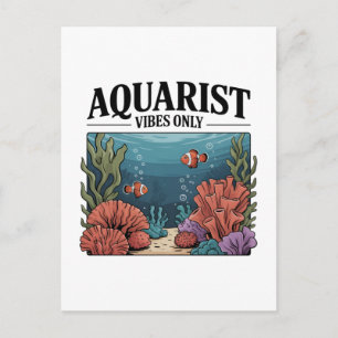 Postal Festiva Acuarista Coleccionista de peces Aquarium Junkie F