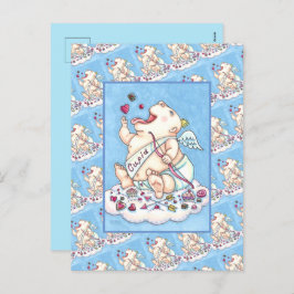POSTAL FESTIVA ADICIONADO PARA AMAR A FUNNY BABY CUPID, CHOCOLATE