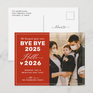 Postal Festiva Adiós 2024 Hola 2025 Feliz foto de Año Nuevo