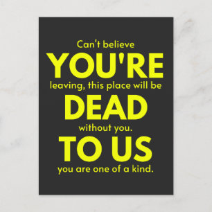 Postal Festiva Adiós sarcástica, estás muerta para nosotros, trab