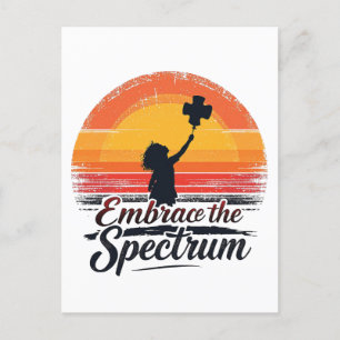 Postal Festiva Adoptar la conciencia sobre el autismo del espectr