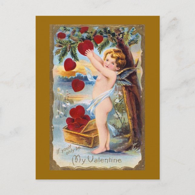 Postal Festiva Adorable Cupido Valentine - Vintage! (Anverso)