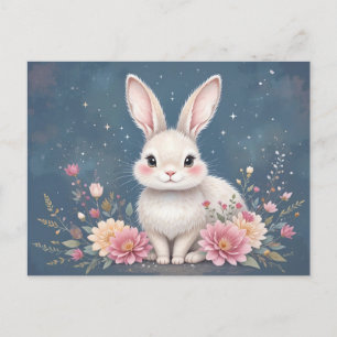 Postal Festiva Adorable Floral Bunny Easter