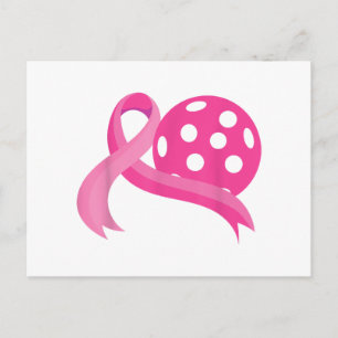 Postal Festiva Adorable lazo de corazón rosa Pickleball Concienci