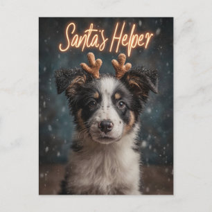 Postal Festiva Adorable policía fronteriza como ayudante de Santa