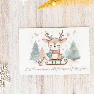 Postal Festiva Adorable Reno “El Momento Más Maravilloso del Año”