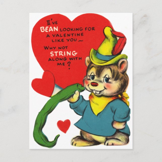 Postal Festiva Adorable String Bean Valentine (Anverso)