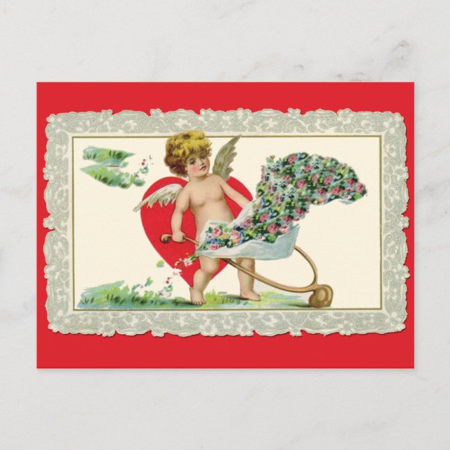 Postal Festiva Adorable Vintage Cherub Valentine (Anverso)