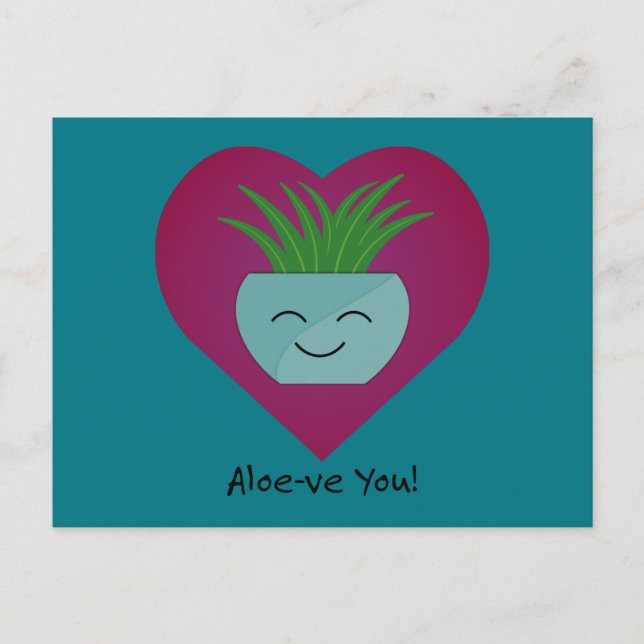 Postal Festiva Adorablemente Divertido Aloeve You  Aloe (Anverso)
