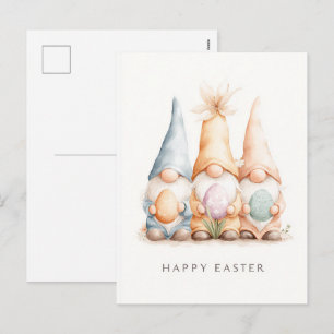 Postal Festiva Adorables gnomos de dibujos animados pintados cele