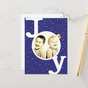 Postal Festiva Adorno de alegría foto personalizada cielo azul os