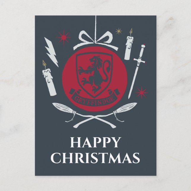 Postal Festiva Adorno Navideño Gráfico de GRYFFINDOR™ (Anverso)