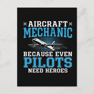 Postal Festiva Aeronave Mecánica Pilots Heroes Aviación