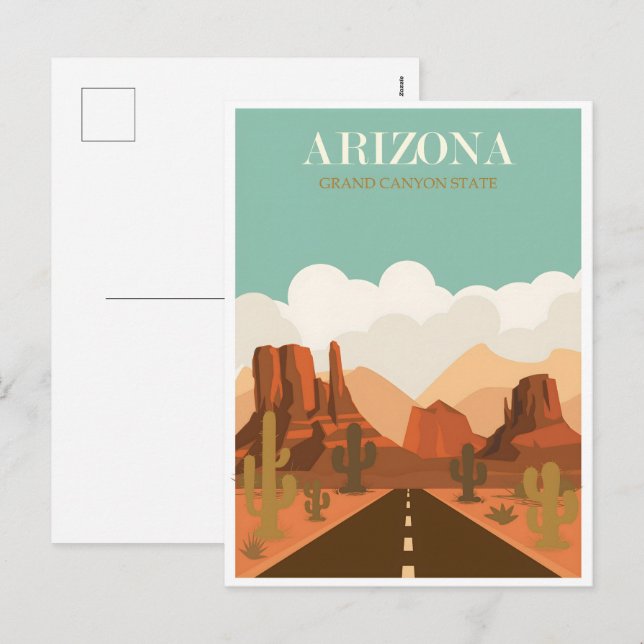 Postal Festiva Afiche de la época de Arizona (Anverso / Reverso)