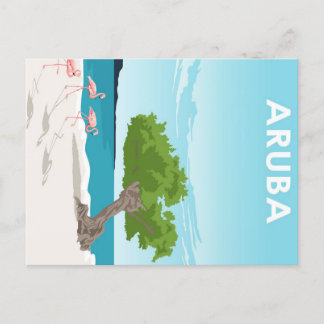 Postal Festiva Afiche de viaje de la isla de Aruba