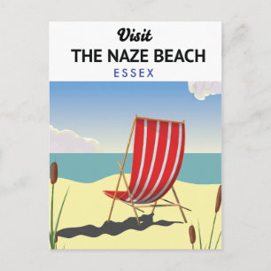 Postal Festiva Afiche de viaje de Naze Beach Essex