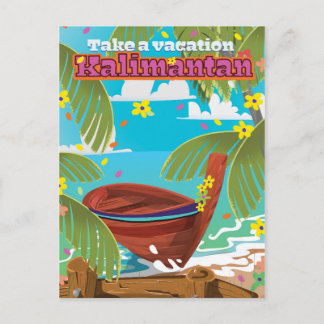Postal Festiva Afiche de viaje de vacaciones de Kalimantan.