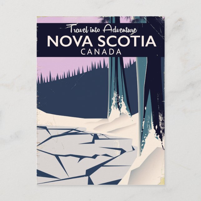 Postal Festiva Afiche de viaje de vacaciones de Nueva Escocia, Ca (Anverso)