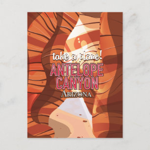 Postal Festiva Afiche de viaje del Cañón Antelope Arizona.