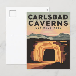 Postal Festiva Afiche de viaje del Parque Nacional Carlsbad Caver