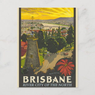 Postal Festiva Afiche vintage de Brisbane
