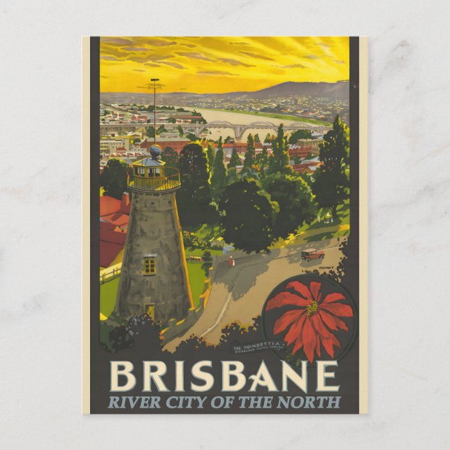 Postal Festiva Afiche vintage de Brisbane (Anverso)