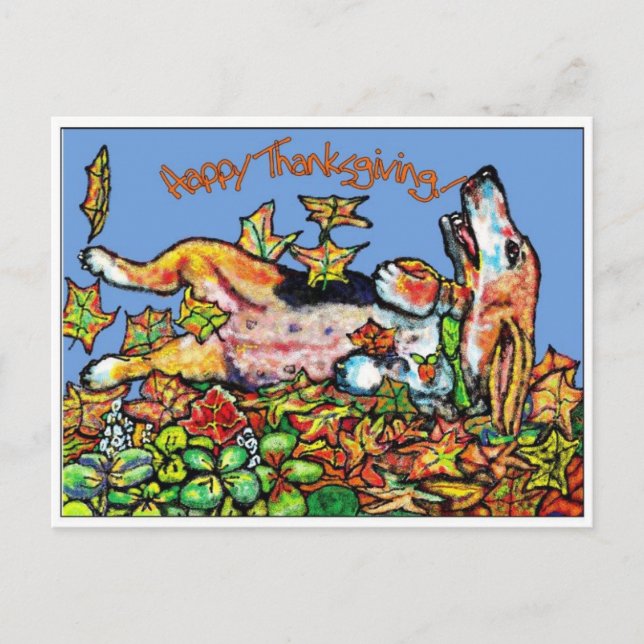 Postal Festiva Afloramiento feliz de la acción de gracias de GGBR (Anverso)