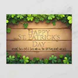 Postal Festiva Afortunados deseos del Día de San Patricio 🍀