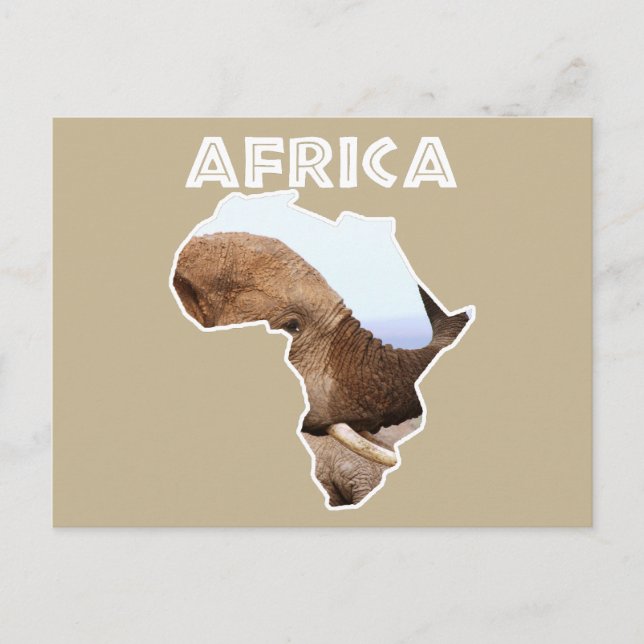 Postal Festiva África: El continente africano del Elefante (Anverso)