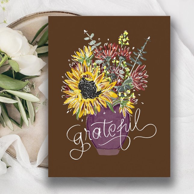Postal Festiva Agradecido Bouquet de Acción de Gracias (Subido por el creador)