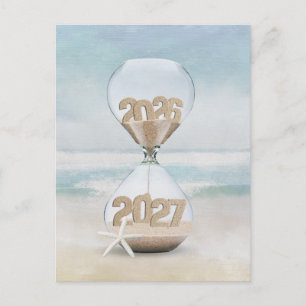 Postal Festiva Agradecimiento 2027 Año Nuevo Reloj de Arena