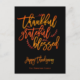 Postal Festiva Agradecimiento agradecido al feliz nombre del día 