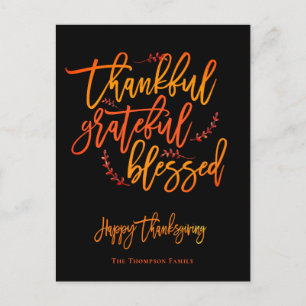 Postal Festiva Agradecimiento agradecido al feliz nombre del día 