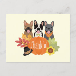 Postal Festiva Agradecimientos a los Bulldoges franceses