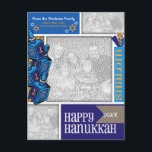Postal Festiva AGREGAR TUS FOTOS Hanukkah Whimsical Dreidel<br><div class="desc">Sube tus fotos favoritas a este caprichoso marco de la tarjeta Hanukkah y luego lo personaliza con la relación (amigos,  vecinos,  familia,  etc),  luego agrega tu nombre de familia. No olvides pasar el año festivo.</div>