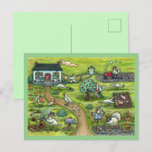 POSTAL FESTIVA AGRICULTURA, PAÍS HUMORÍSTICO GRACIAS A LAS AVES