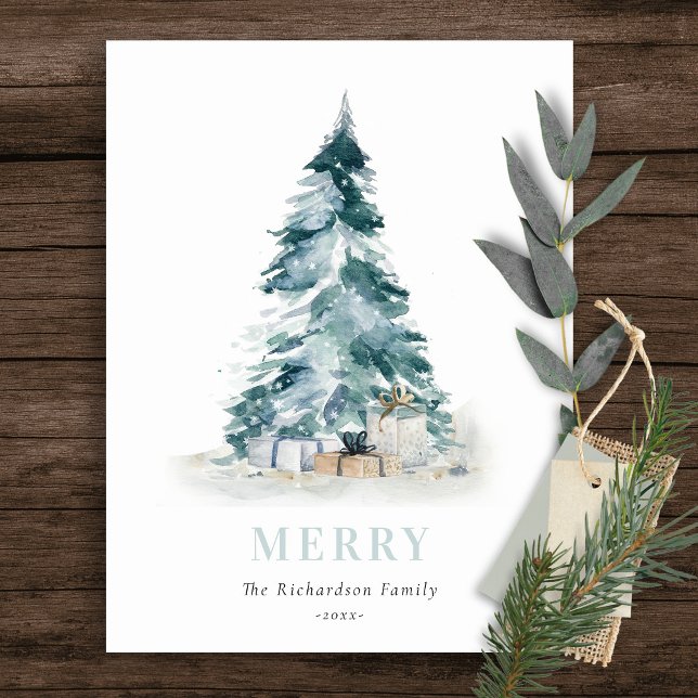Postal Festiva Agua de Nieve Aqua Pine Regalos de Árbol de Navida (Subido por el creador)