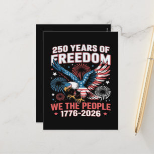 Postal Festiva Águila de 250 años de libertad Aniversario 250 Est