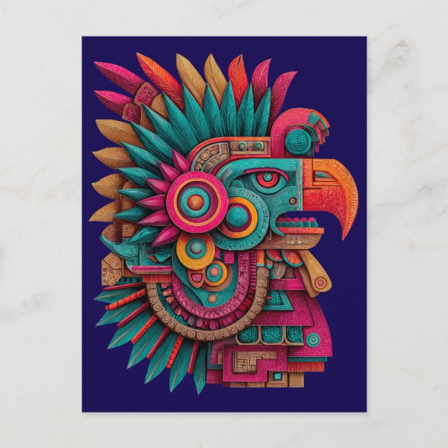 Postal Festiva Águila del Quinto Sol (Anverso)