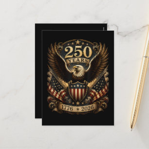 Postal Festiva Águila patriótica americana 1776 2026 250º 4 de ju