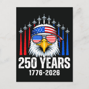 Postal Festiva Águila patriótica del 250 aniversario EE. UU. 250º