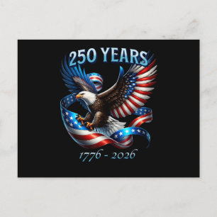 Postal Festiva Águila Patriótica y Bandera 250 Años 1776-2026