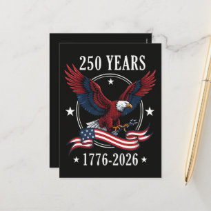 Postal Festiva Águila Y Bandera 250 Años 1776-2026 250º