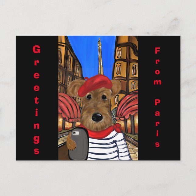 Postal Festiva Airedale Terrier (Anverso)