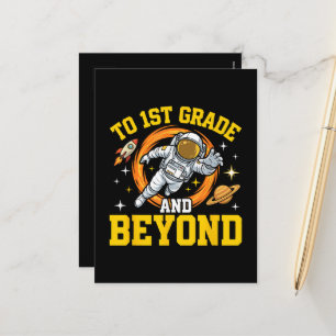 Postal Festiva al estudiante de astronauta de 1er grado y más all
