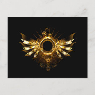 Postal Festiva alas de estilo steampunk
