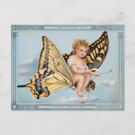 Postal Festiva Alcohol del día de Años Nuevos del Victorian