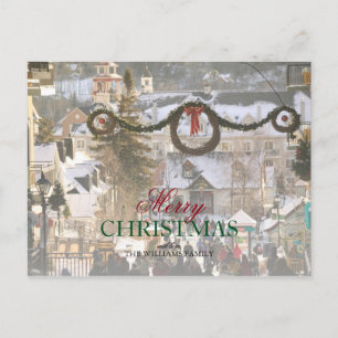 Postal Festiva Aldea de esquí en Christmastime en Quebec