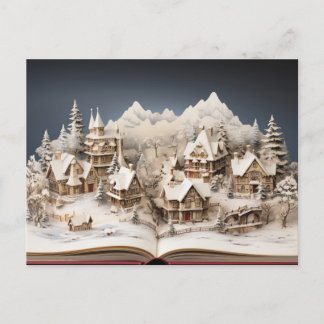 Postal Festiva Aldea de los libros de historias alpinos para navi
