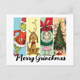Postal Festiva Alegre Collage Navideño del Grinch